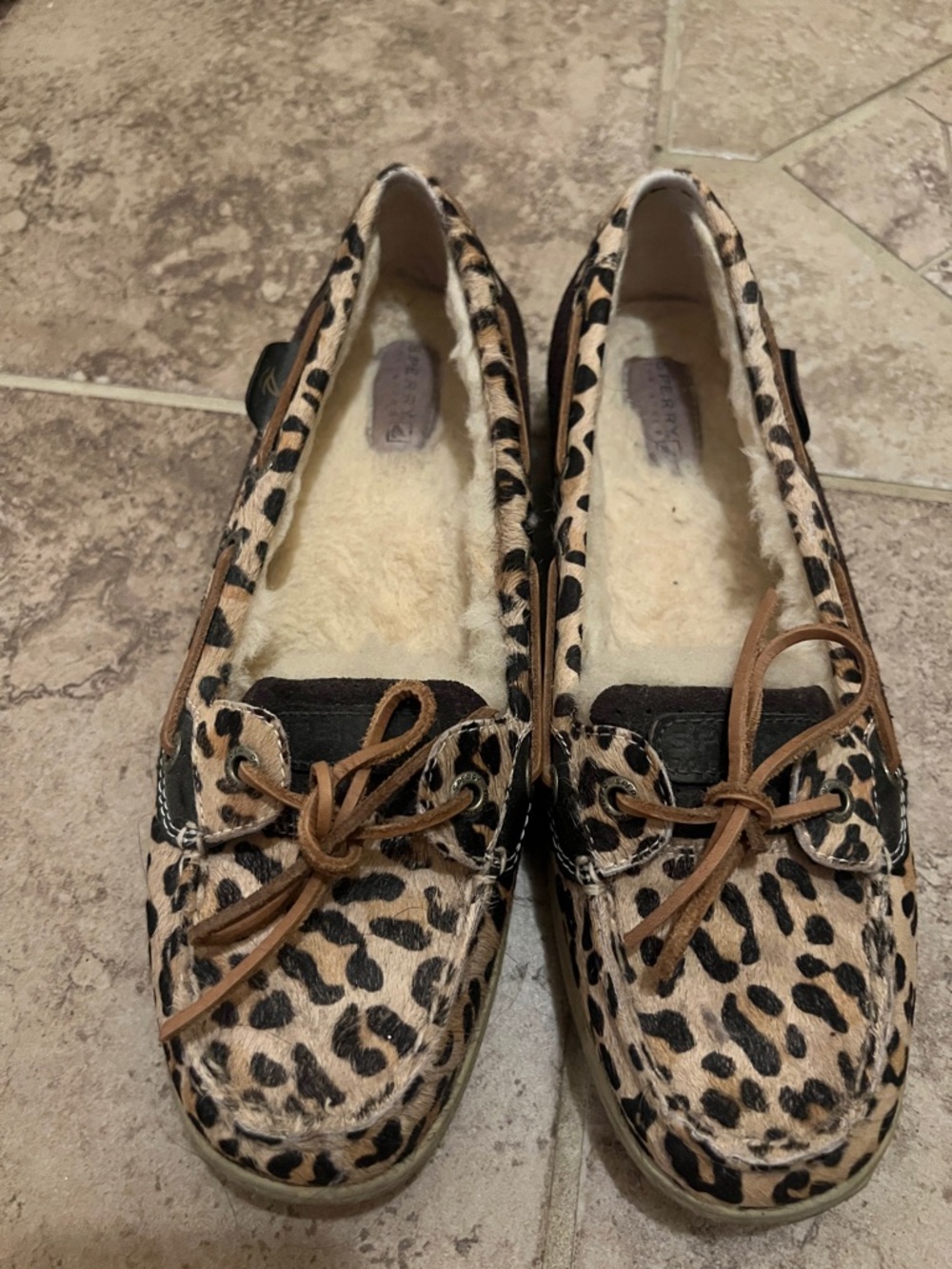 Sperry Leopard Print Faux-Fur Lined Women's Moccasins